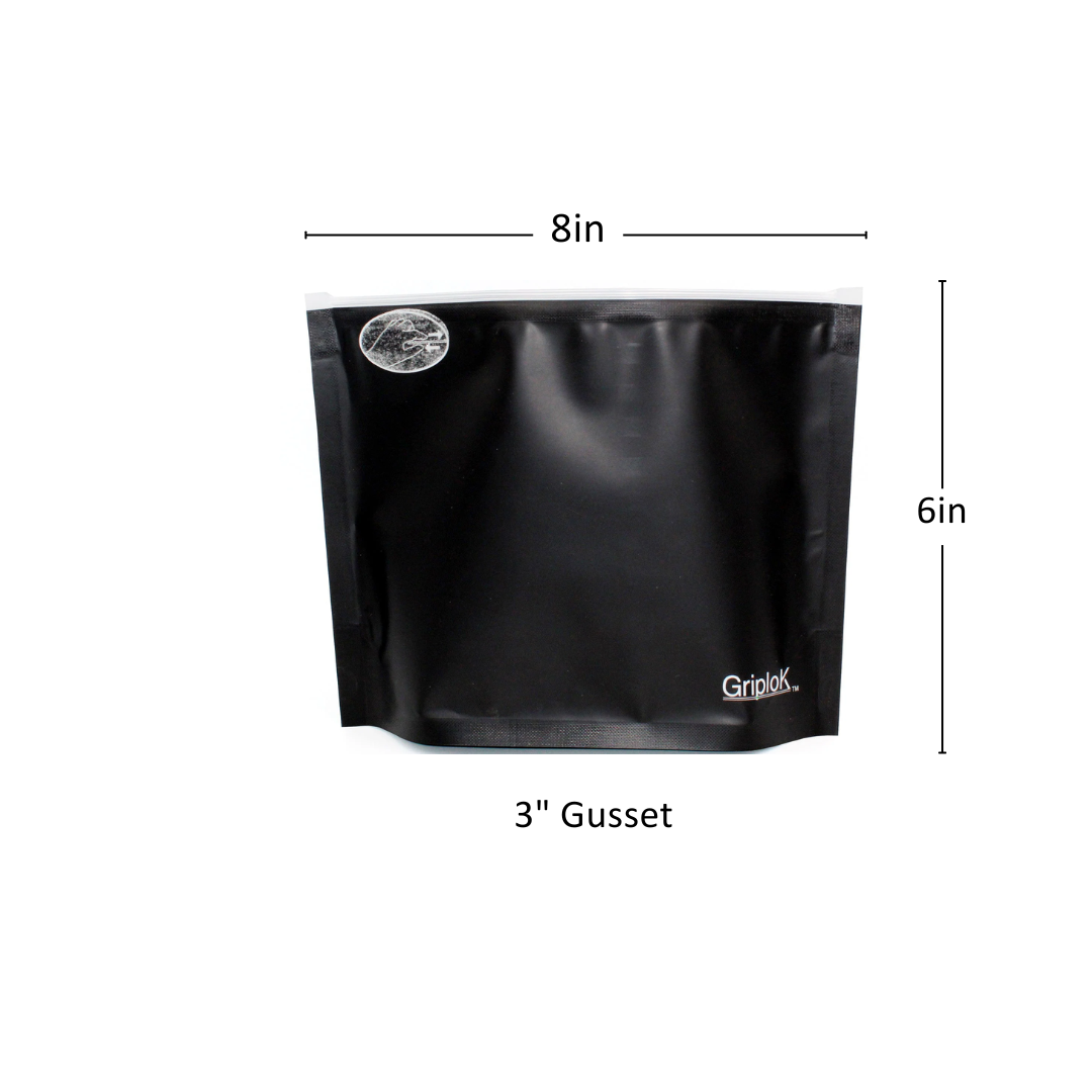 14g Matte Black Exit Bags - 800 Count ($0.45/unit) | 8”x6”x3” - Child Resistant