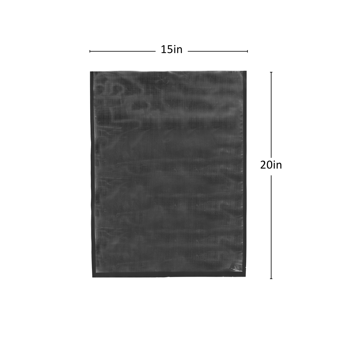 1lb Vacuum Pouch 15" x 20" Clear/Black with Texture - 250 Count ($0.64/Unit)