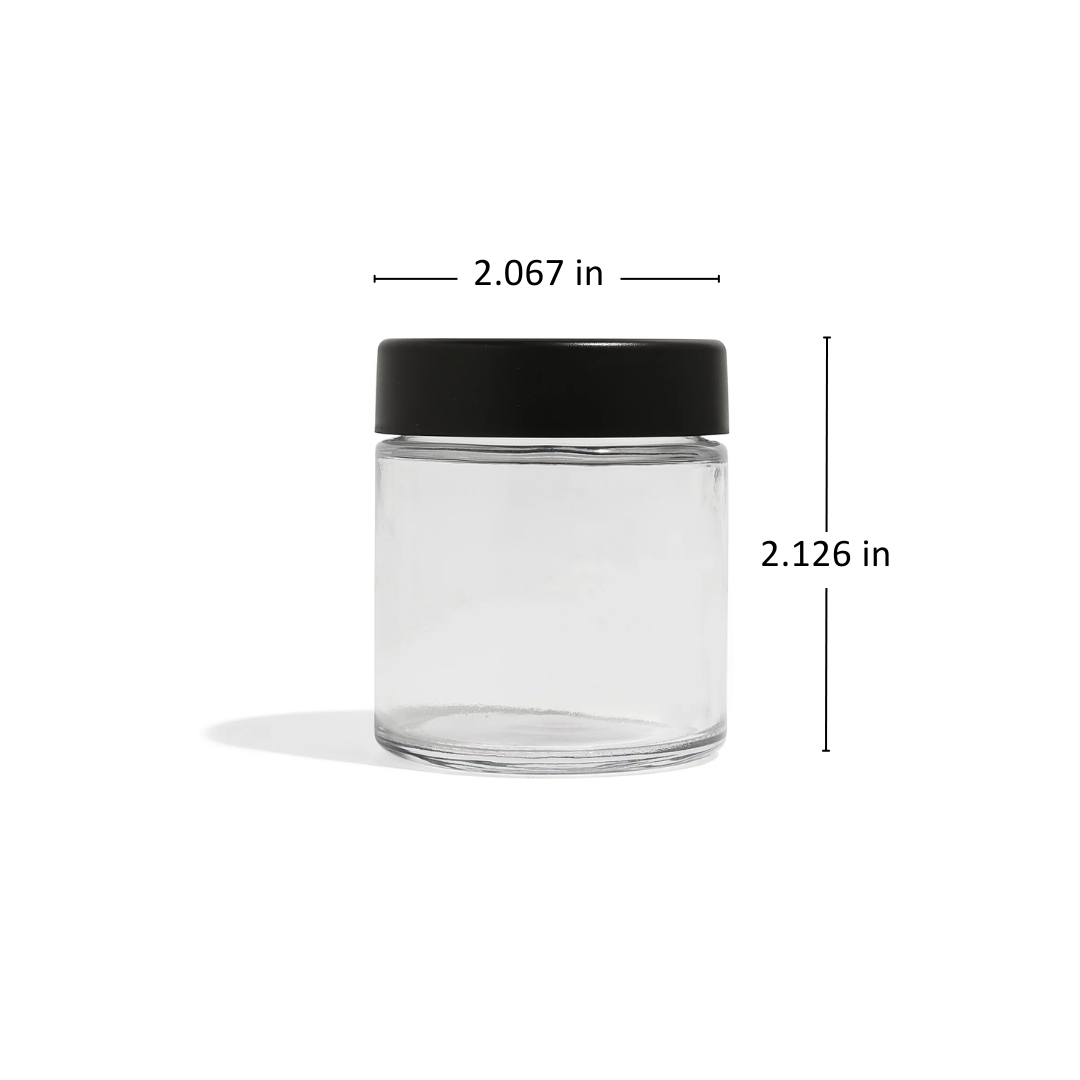 3oz Clear Glass Straight-Wall Wide-Mouth Jar with Child-Resistant Lid - 105 Count ($0.62/Unit)