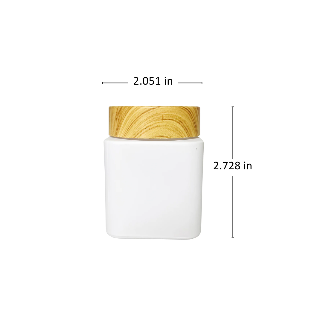 4oz Square Matte White Straight Sided Glass Jar Only - 70 Count ($0.85/Unit)