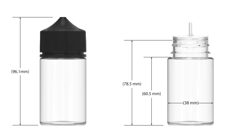 60ML Chubby Gorilla Mini Unicorn Bottle PET CR - 500 Count ($0.4007/Unit)