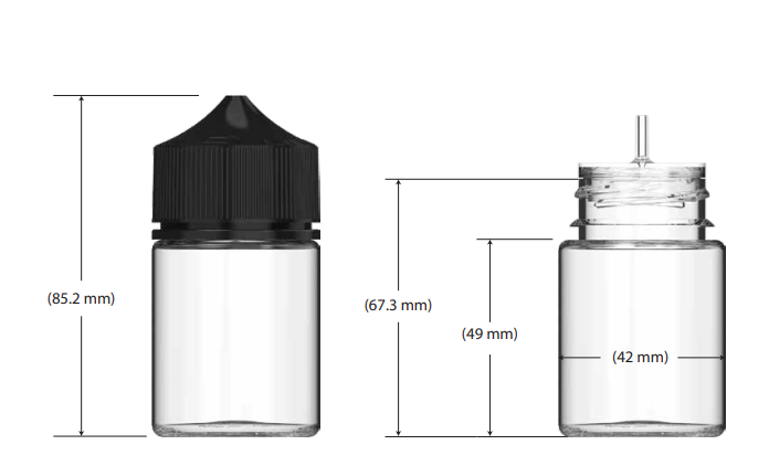 60ML Chubby Gorilla Stubby Unicorn Bottle PET CR - 500 Count ($0.4396/Unit)