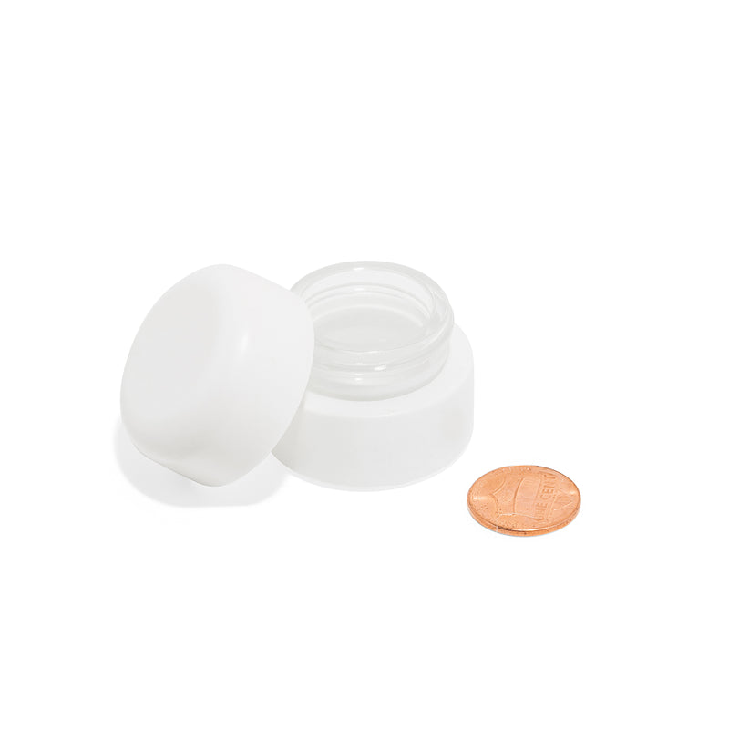 5ml Matte White Glass Concentrate Jars With Dome Lids - 420 Count - Child Resistant