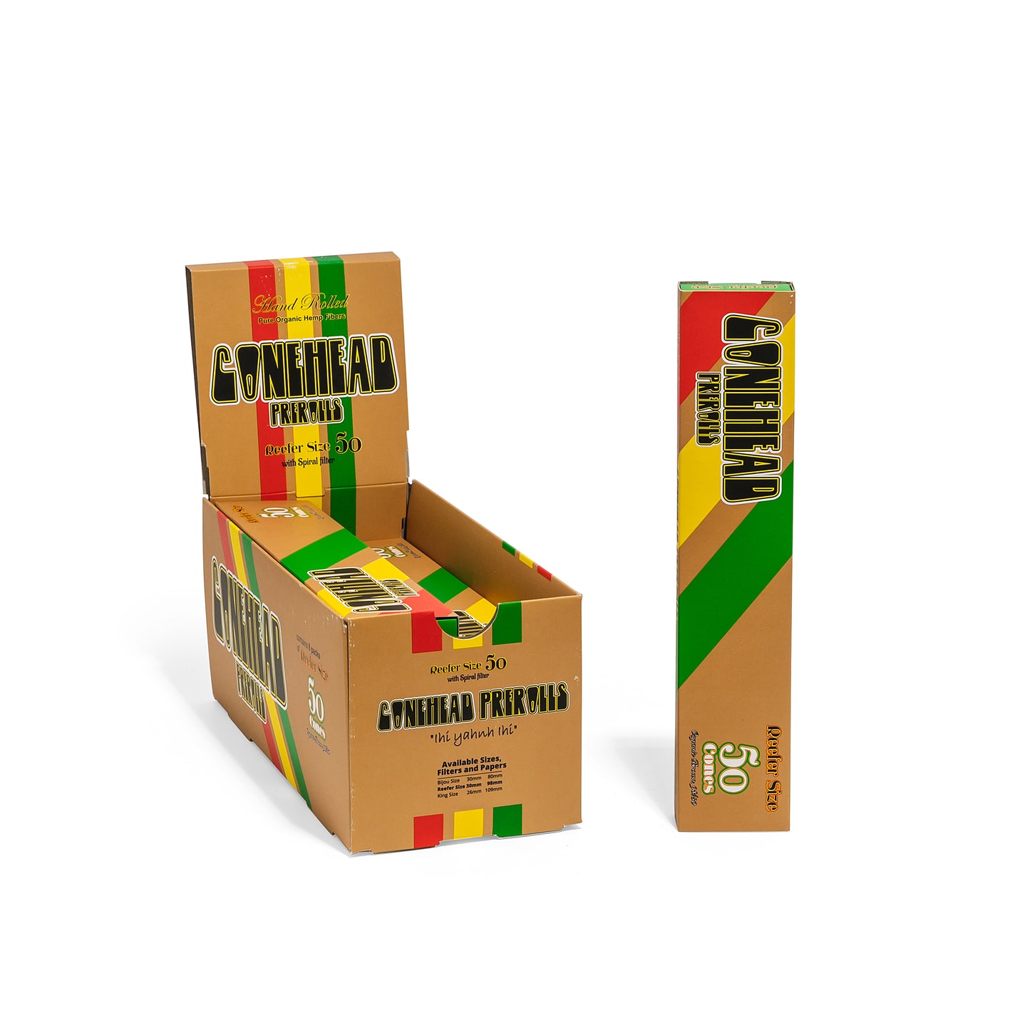 ConeHead Display Box Reefer Size Brown 8 x 50 Packs - 400 count - ($0.1/Unit)
