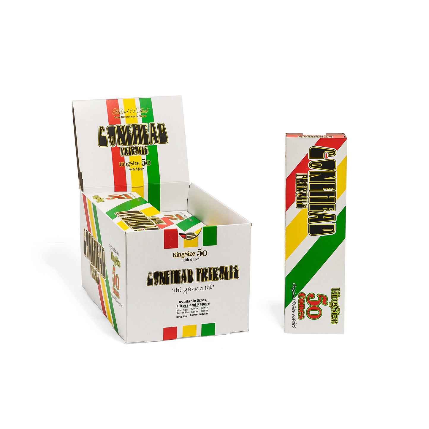 ConeHead Display Box King Size White 8 x 50 Packs - 400 count - ($0.1/Unit)
