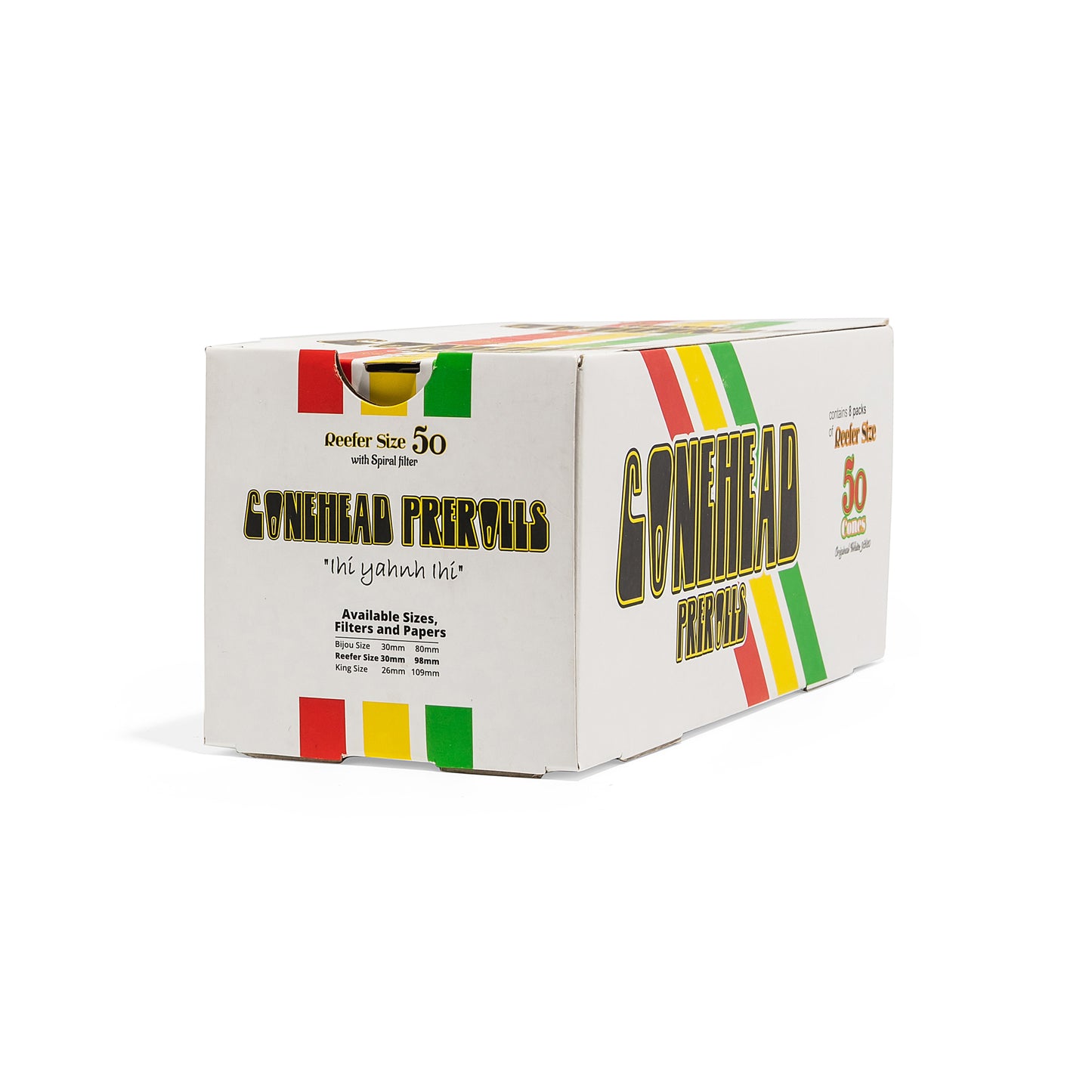 ConeHead Display Box Reefer Size White 8 x 50 Packs - 400 count - ($0.1375/Unit)