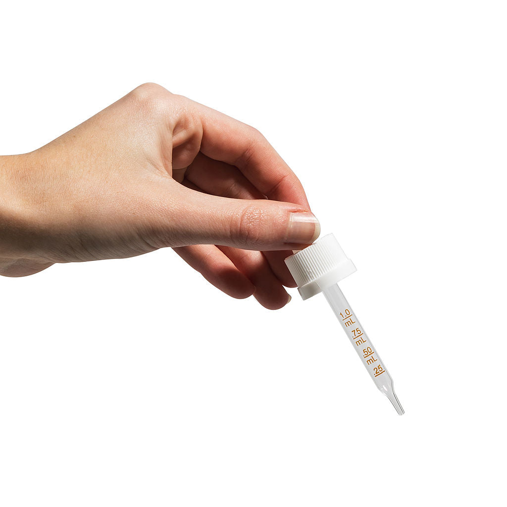 White 18/415 Child-Resistant Glass Pipettes with Markings for 30ml Dropper Bottles - 2156 Count ($0.20/unit)