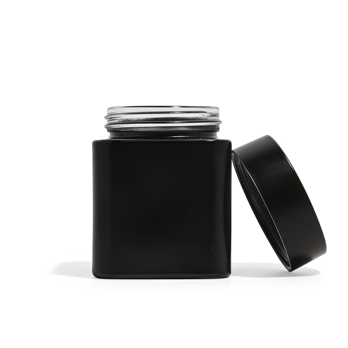 4oz Square Matte Black Straight Sided Glass Jar Only - 70 Count ($0.85/Unit)