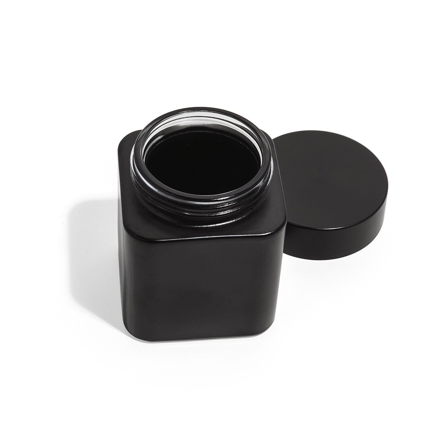 4oz Square Matte Black Straight Sided Glass Jar Only - 70 Count ($0.85/Unit)