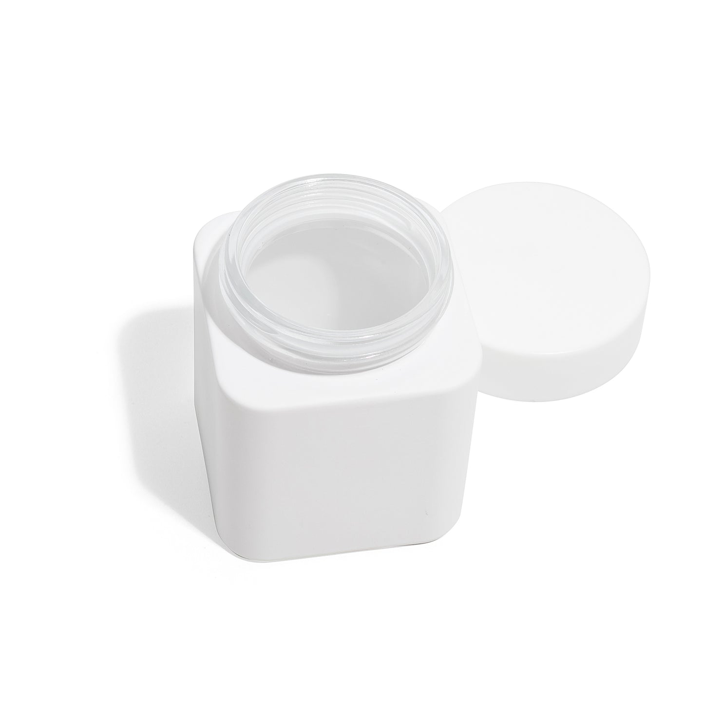 4oz Square Matte White Straight Sided Glass Jar Only - 70 Count ($0.85/Unit)