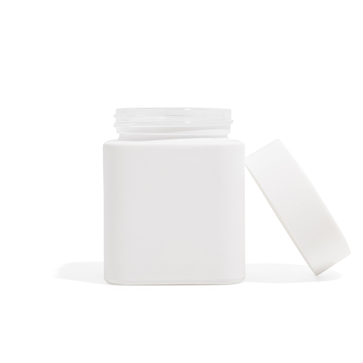 4oz Square Matte White Straight Sided Glass Jar Only - 70 Count ($0.85/Unit)