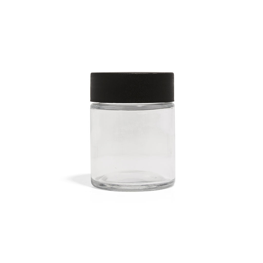 2oz Clear Glass Straight-Wall Jar with Child-Resistant Lid - 144 Count ($0.47/Unit)