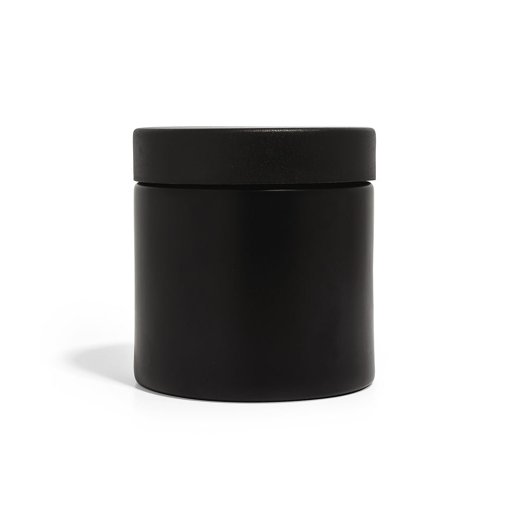 8oz Black Glass Straight-Wall Wide-Mouth Jar with Child-Resistant Lid - 48 Count ($1.43/Unit)