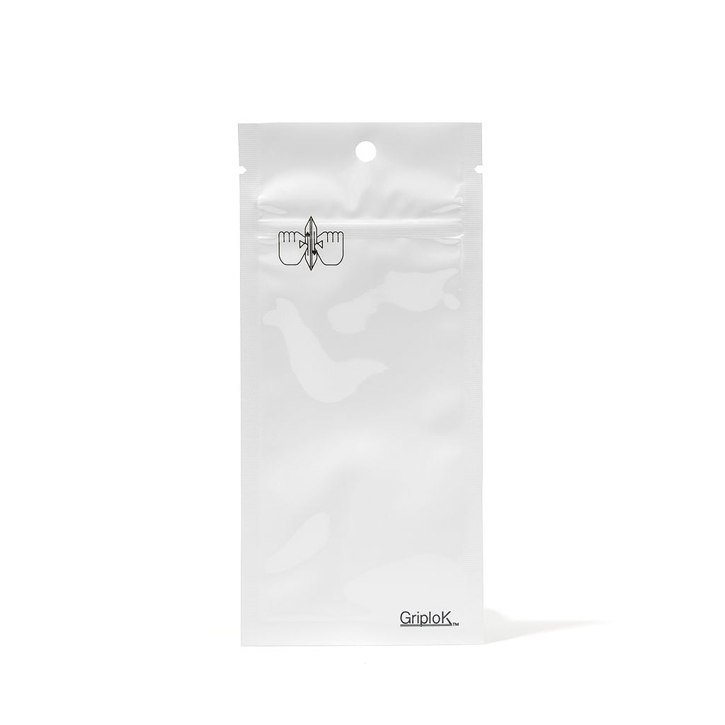 Glossy White Mylar Vape Bag – CR Zipper with Hanger Hole - 3800 Count ($0.16/unit) | 2.5"x6" - Child Resistant