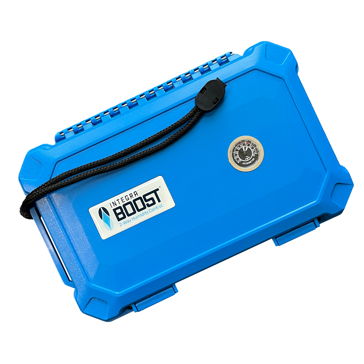 Integra Travel Cigar Case with Hygrometer & Handle Loop - Holds 5 Cigars w/ 8g Boost Pack Holder, Incl 72 RH Boost Pack