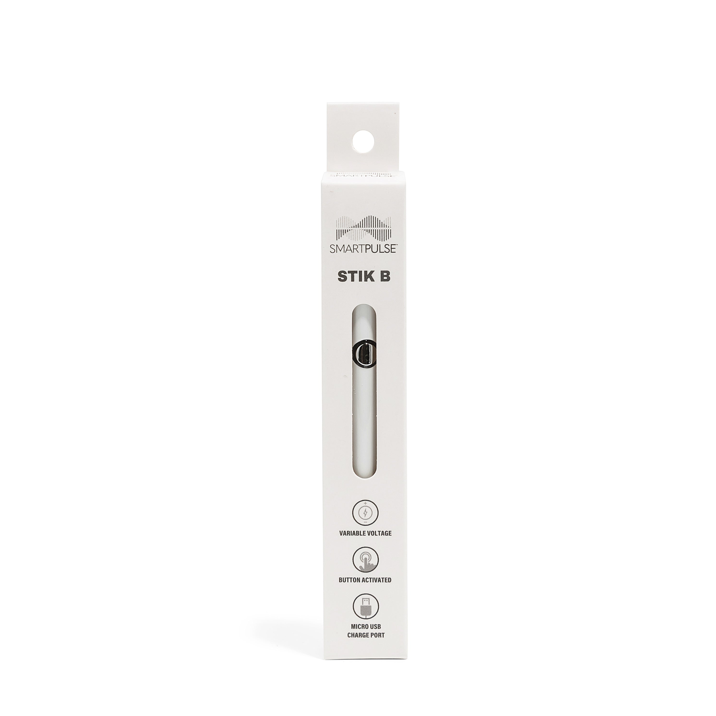 White SmartPulse Battery, Button Activated, 320mAh, Micro USB, 2.6v - White SmartPulse Battery, Button Activated, 320mAh, Micro USB, 2.6v -