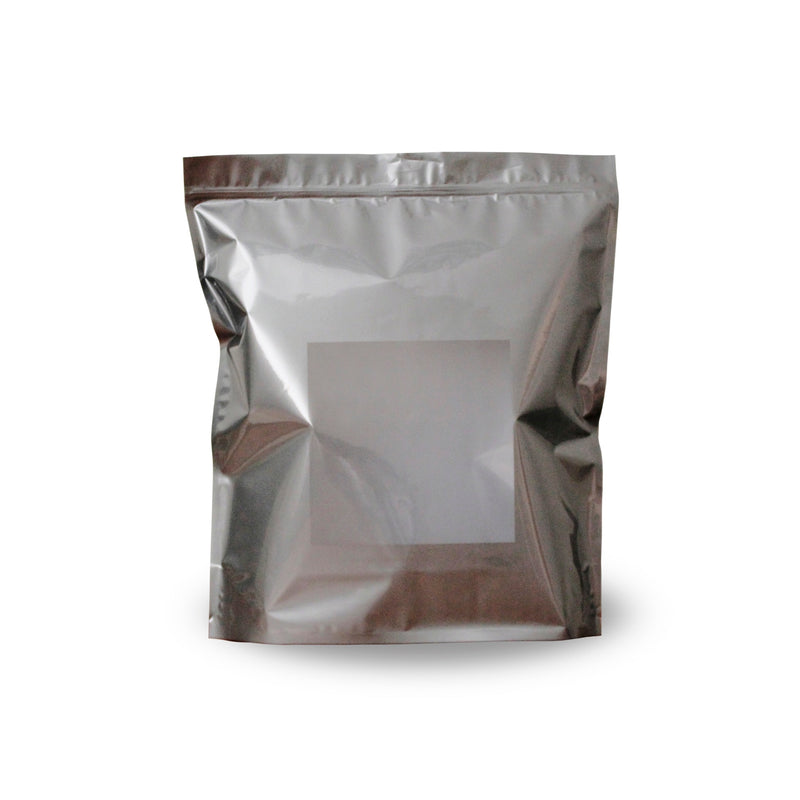 18x20x6 3lb (1-2kg) High-Barrier Cannabis Cargo Grower/Harvest Bags in Opaque Silver with Zipper & Window for Hemp & Cannabis Growers