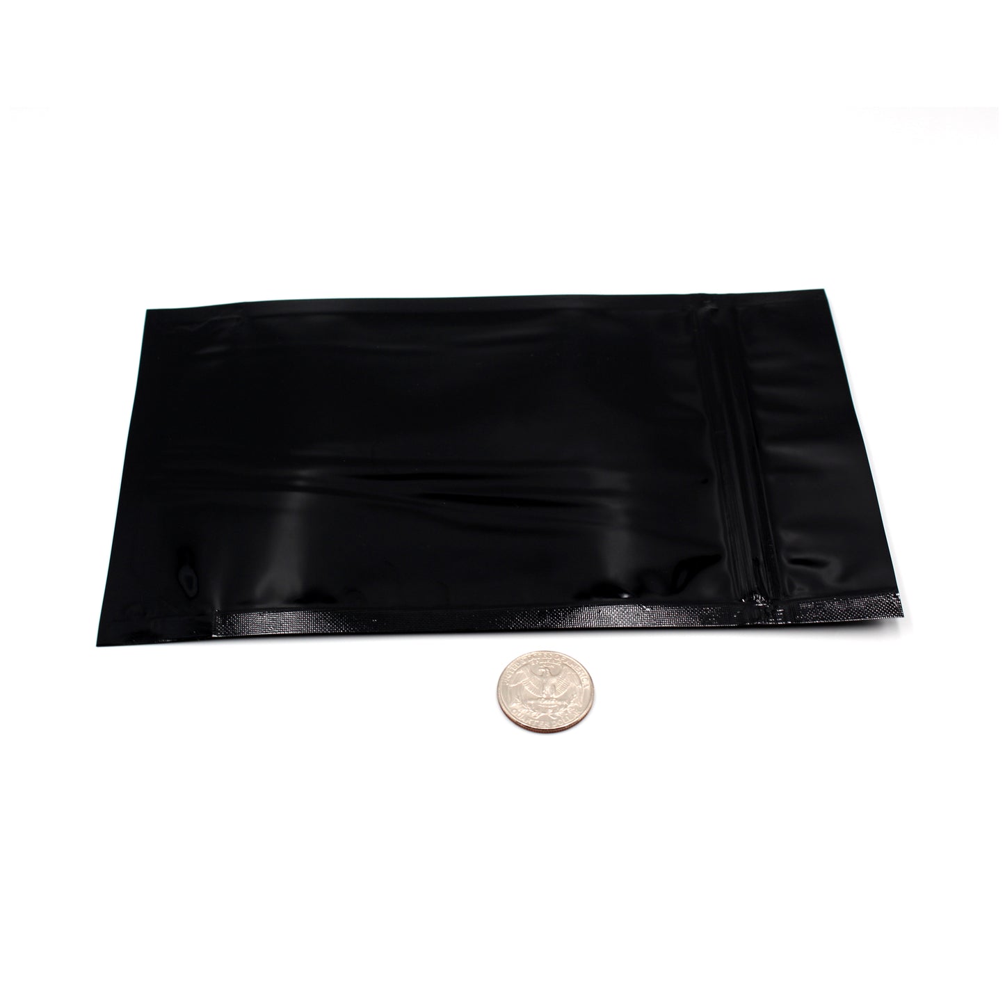 1/2oz (14g) Black Opaque Mylar/High-Barrier Bags (Comparison Picture)