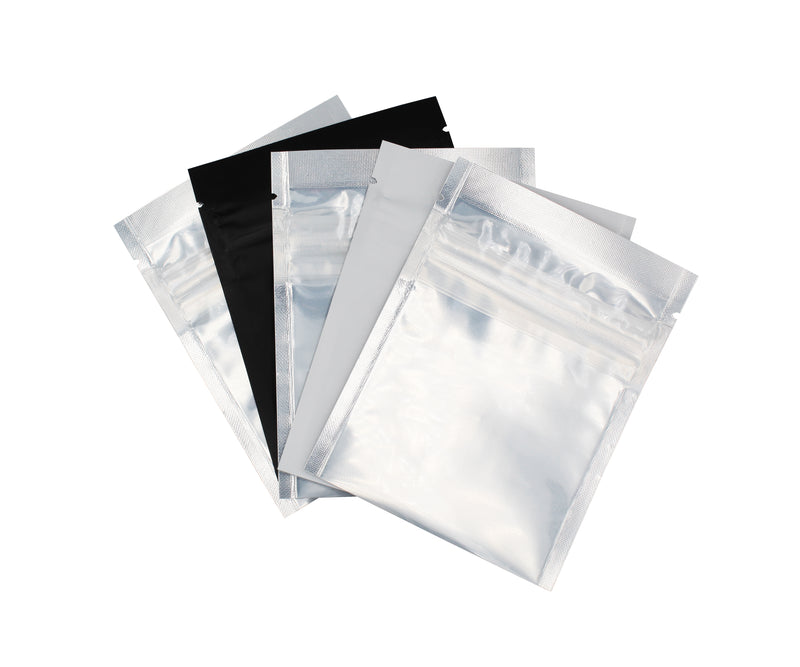 1g Black/Clear Child-Resistant GriploK Vista Mylar Dispensary Bag with Film Above Zipper (Bottom Load)