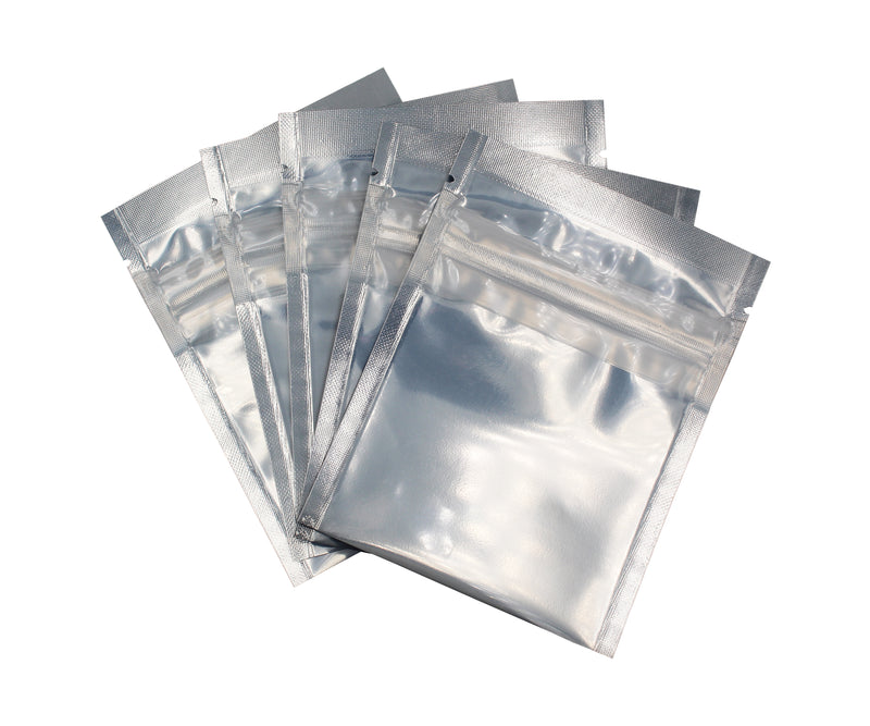 1g White/Clear Child-Resistant GriploK Vista Mylar Dispensary Bag with Film Above Zipper (Bottom Load)