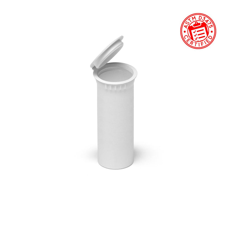 Opaque White 63mm Child-Resistant Wide-Mouth Vape Cartridge Pop Top Tube