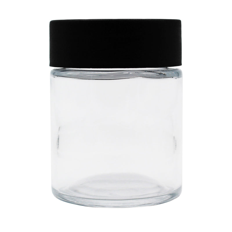 2oz Clear Glass Straight-Wall Wide-Mouth Jar with Child-Resistant Lid - 144 Count ($0.48/Unit)