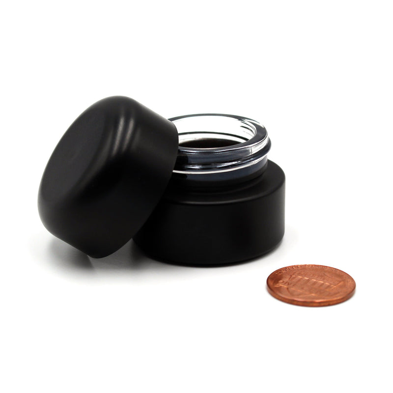 5ml Matte Black Glass Concentrate Jars With Dome Lids - 420 Count - Child Resistant