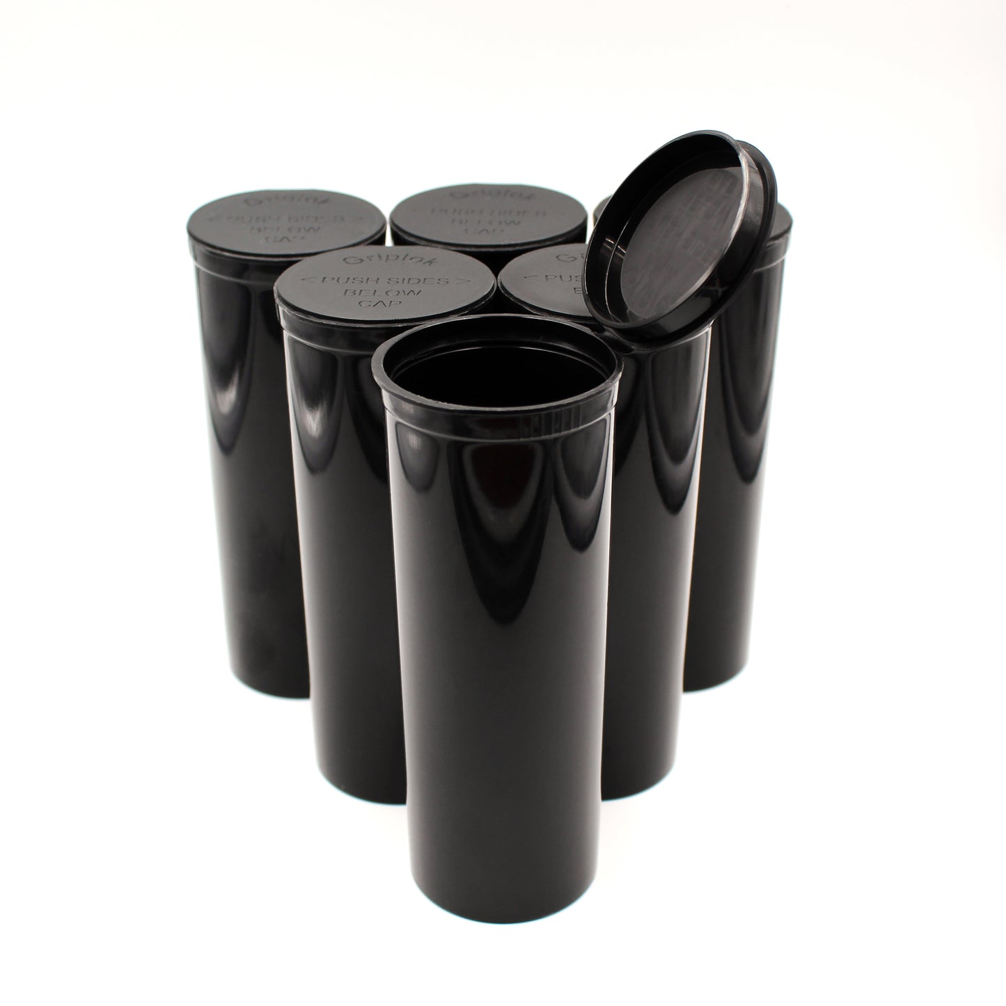 Opaque Black 60 Dram GriploK Child-Resistant Pop Top Bottle