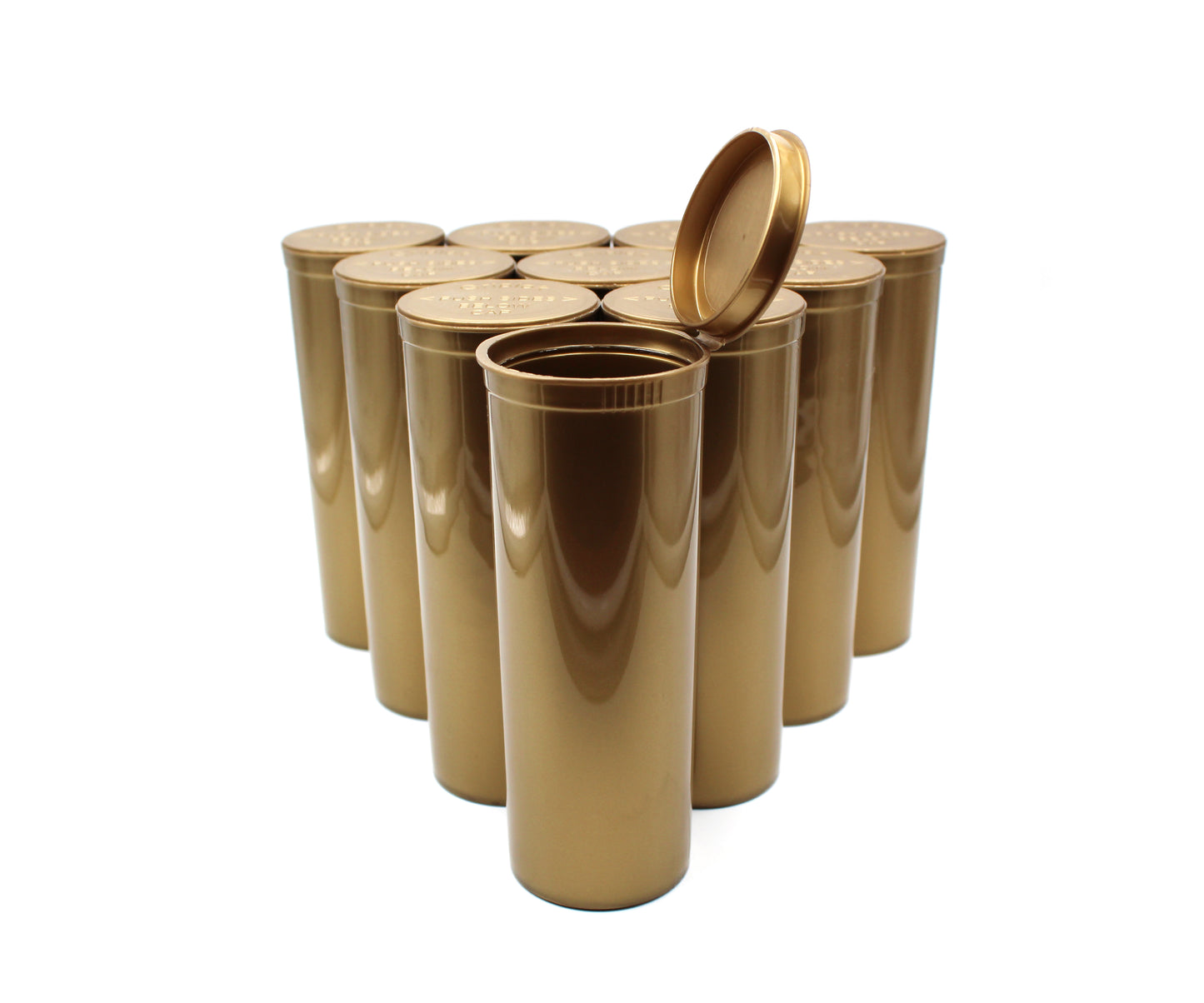 Opaque Gold 60 Dram GriploK Child-Resistant Pop Top Bottle