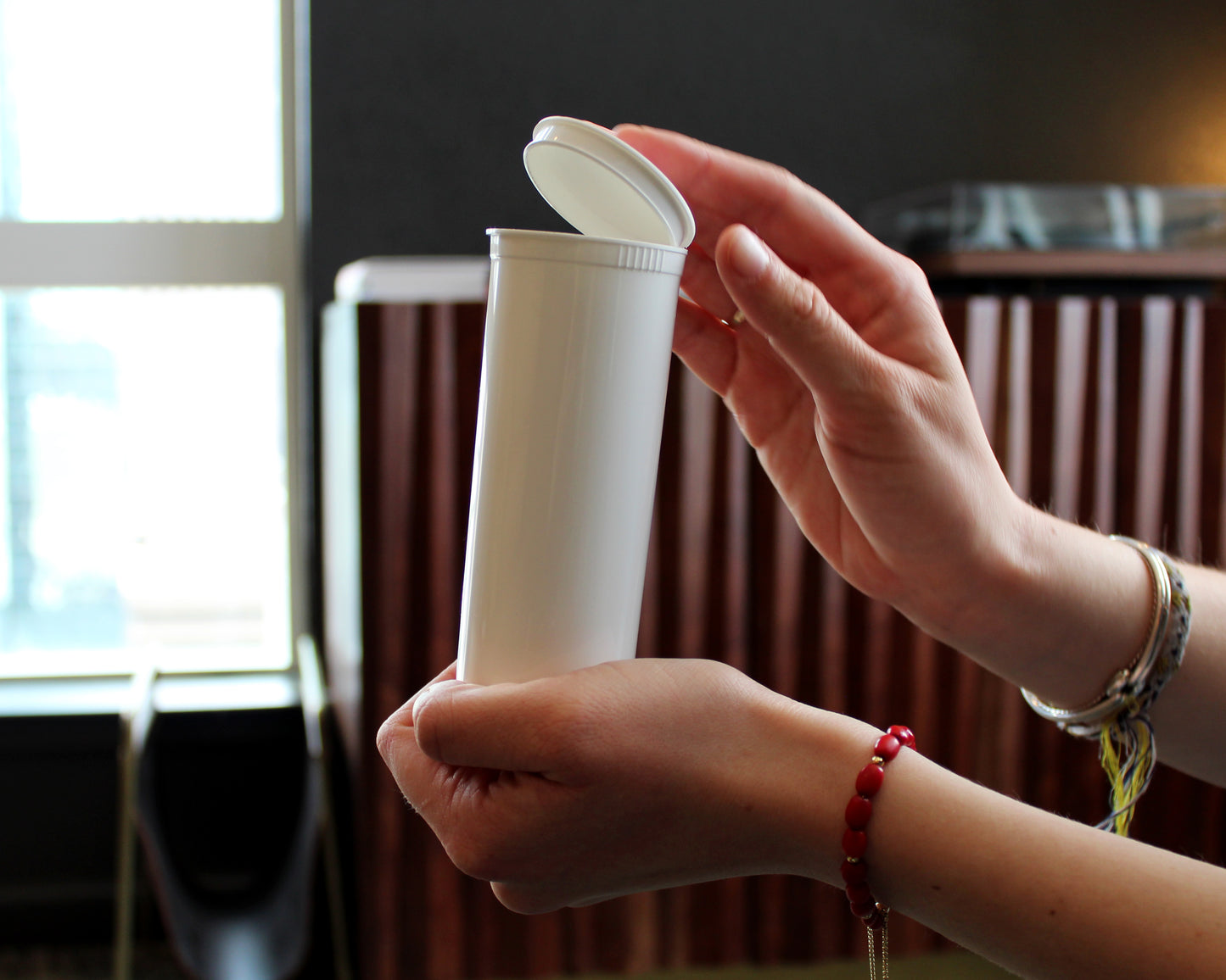 Opaque White 60 Dram GriploK Child-Resistant Pop Top Bottle