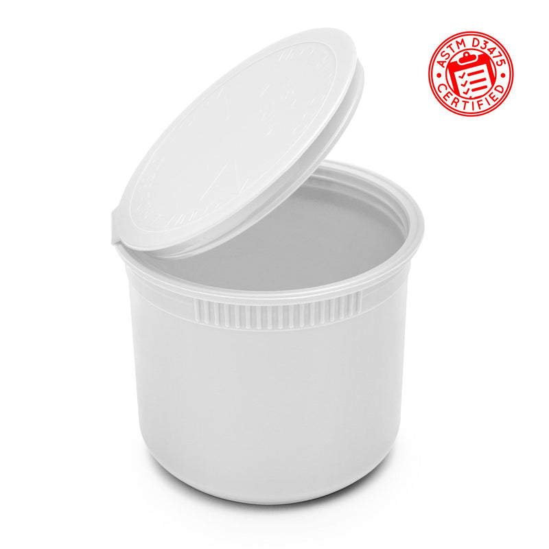 Opaque White CoolJarz 90 Dram Child-Resistant Pop Tops
