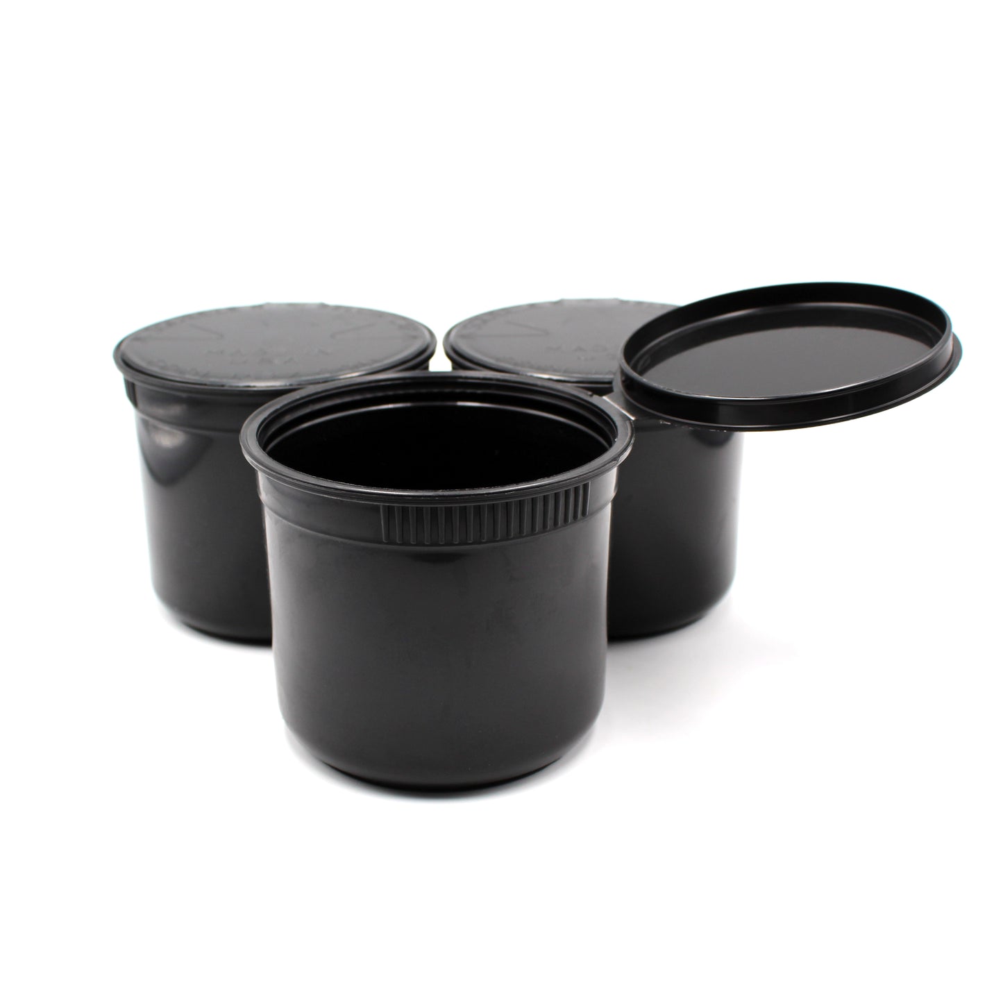 Opaque Black CoolJarz 90 Dram Child-Resistant Pop Tops