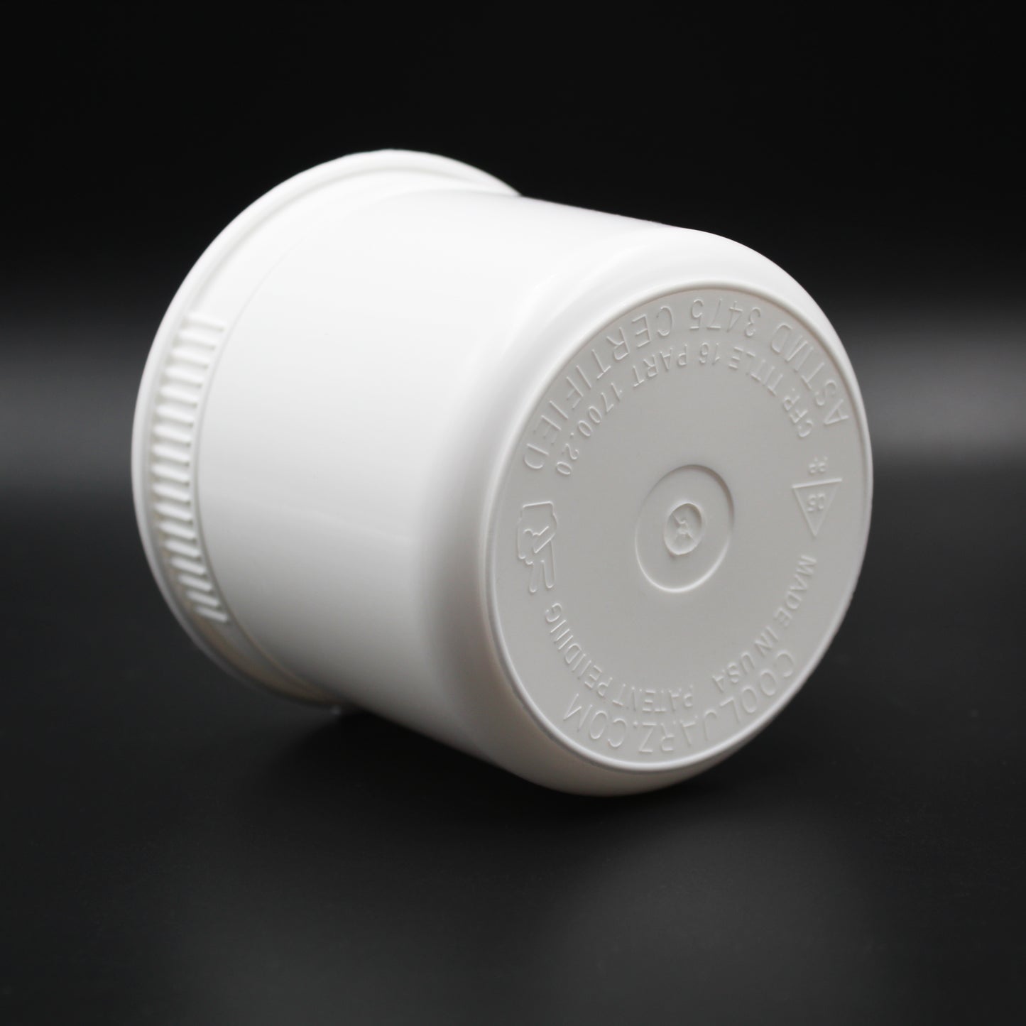 Opaque White CoolJarz 90 Dram Child-Resistant Pop Tops