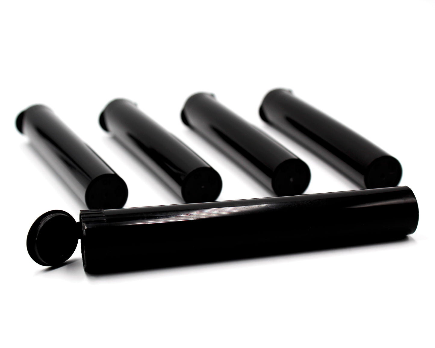 Child-Resistant Opaque Black 116mm GriploK Pre-Roll Tubes (Hero Shot)