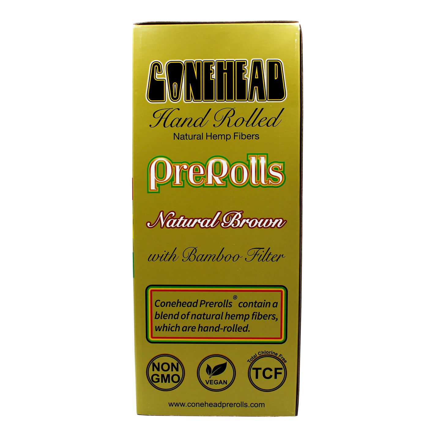 ConeHead Natural Brown 1 1/4 Size Hand Rolled Premium Hemp Cones with Bamboo Filters