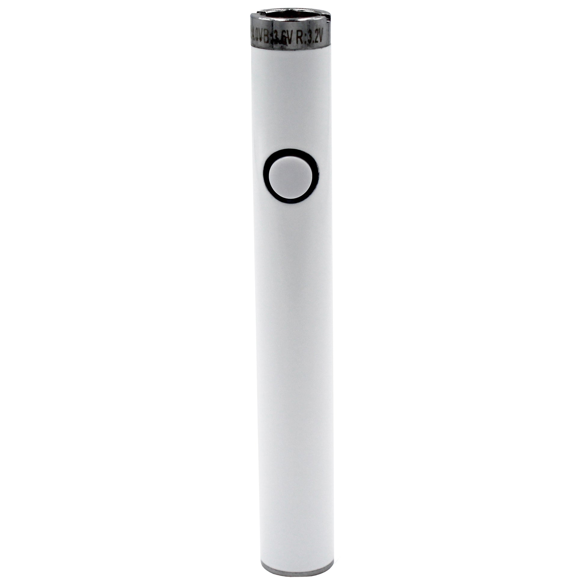 White Adjustable Voltage 510 Vape Cartridge Battery with Button and USB Charger