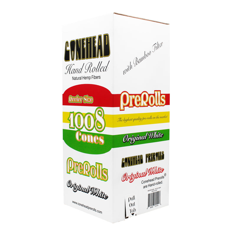 ConeHead Original White Reefer Size Hand Rolled Premium Hemp Cones with Bamboo Filters