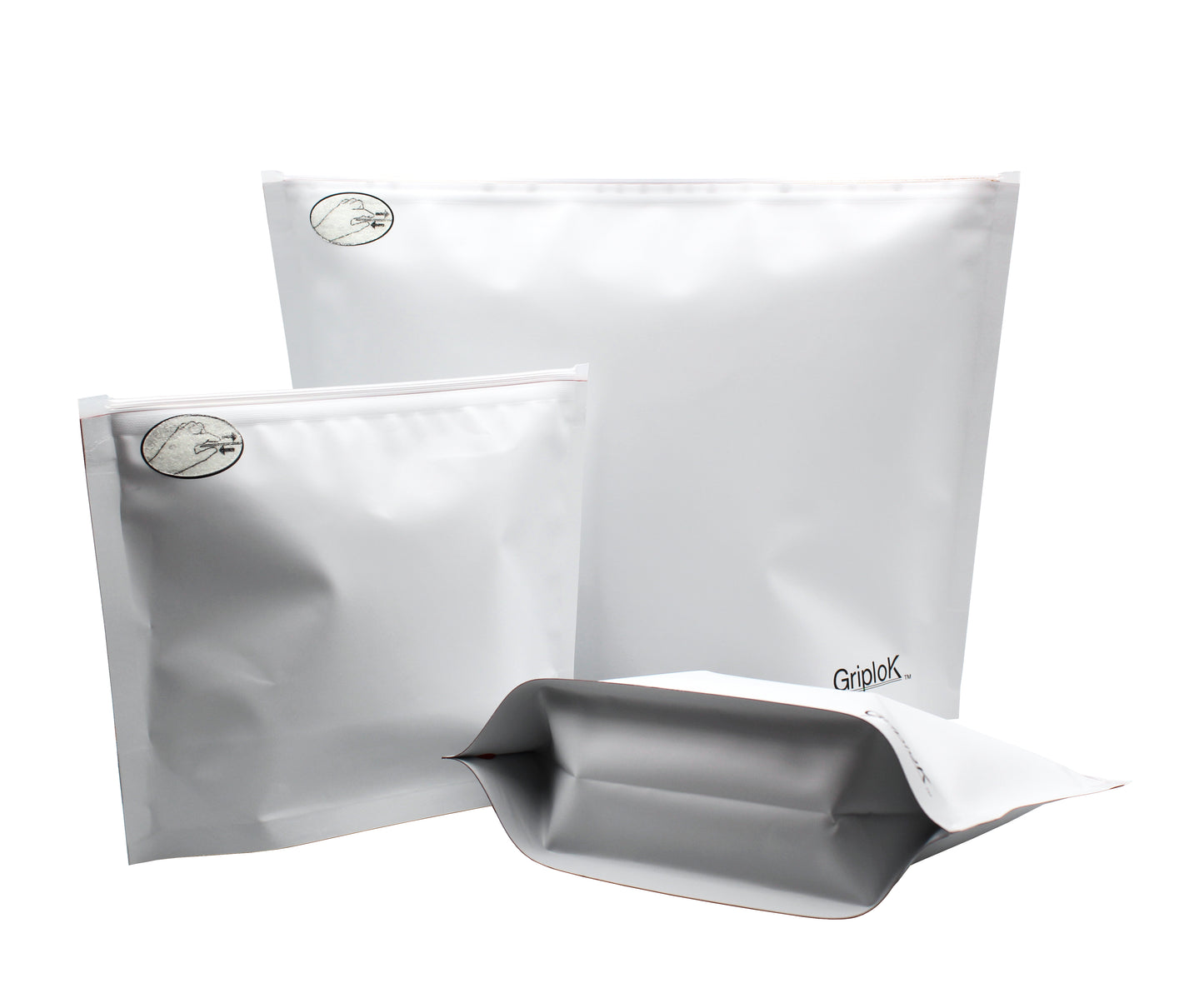 12x9 & 8x6 Opaque White/Red Child-Resistant GriploK Exit Bag Group