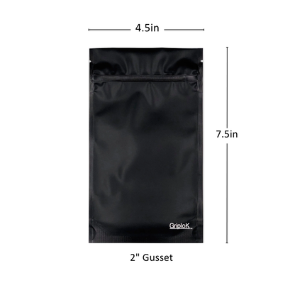 14g Matte Black Bags - 1900 Count ($0.34/unit) | 4.5"x7.5"x2" - Child Resistant