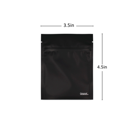 1g Matte Black Bottom Load Bags - 3500 Count ($0.19/unit) | 3.5"x4.5" - Child Resistant