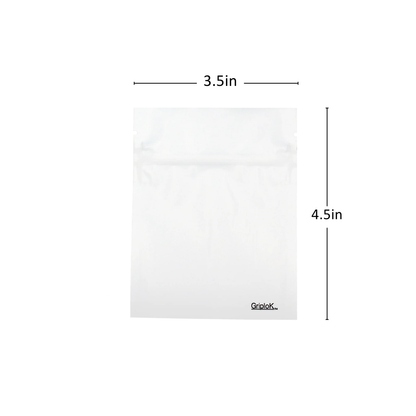 1g Matte White/Clear Bags - 2000 Count ($0.19/unit) | 3.5"x4.5" - Child Resistant