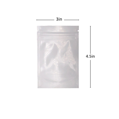 1g White/Clear Mylar Bags  - 4000 Count ($0.1/unit) | 3"x4.5"