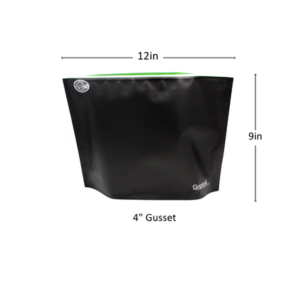28g Matte Black/Lime Exit Bags - 500 Count ($0.54/Unit) | 12"x9"x4" - Child Resistant