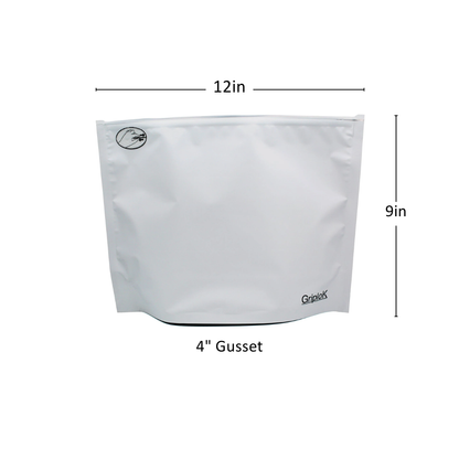 28g Matte White Exit Bags - 500 Count ($0.54/Unit) | 12"x9"x4" - Child Resistant