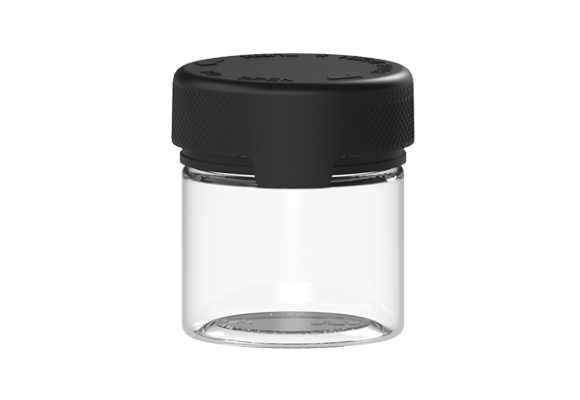 2OZ Glass Concentrate Container with Black Cap Child proof