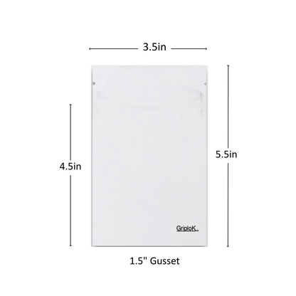 3.5g White/Clear Bags - 3200 Count ($0.22/unit) | 3.5"x5.5"x1.5" - Child Resistant