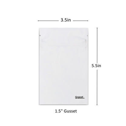 3.5g White/Clear Bags - 3200 Count ($0.22/unit) | 3.5"x5.5"x1.5" - Child Resistant