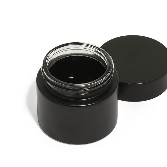 3oz Black Glass Straight-Wall Wide-Mouth Jar with Child-Resistant Lid - 105 Count ($0.85/Unit)