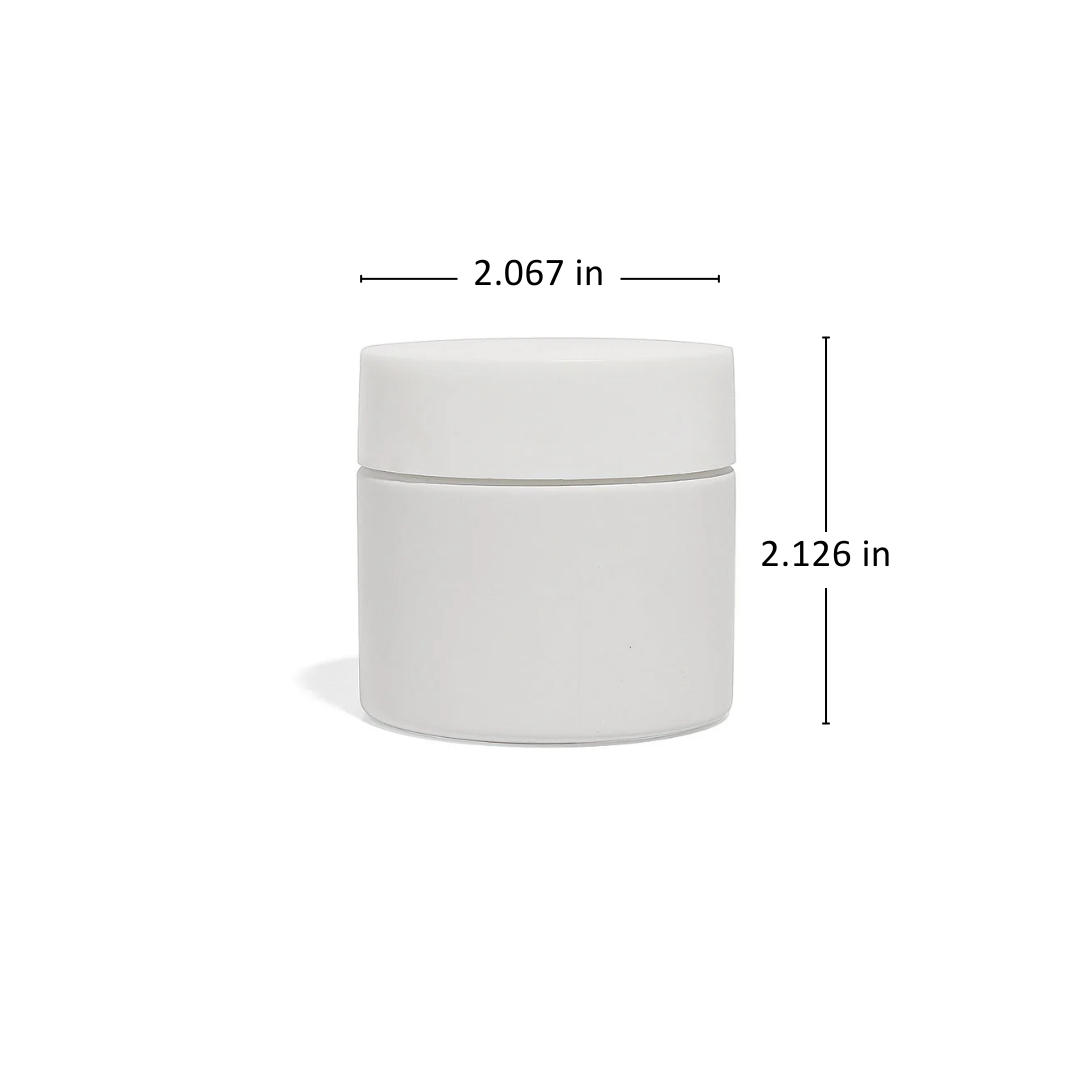 3oz White Glass Straight-Wall Wide-Mouth Jar with Child-Resistant Lid - 105 Count ($0.85/Unit)
