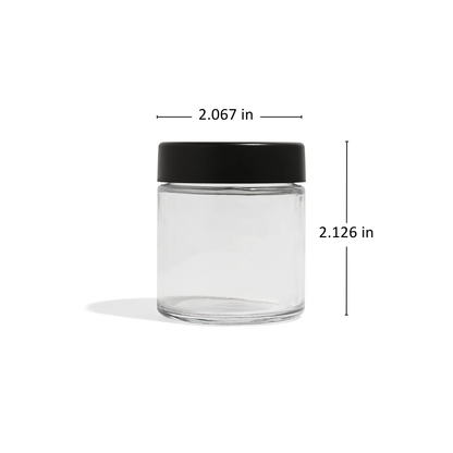 3oz Clear Glass Straight-Wall Wide-Mouth Jar with Child-Resistant Lid - 105 Count ($0.62/Unit)